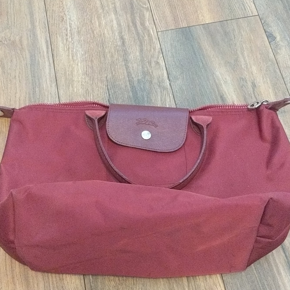 Maroon Longchamp bag large tote